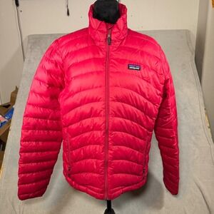Patagonia Womens Down Sweater Jacket Pink Puffer Full Zip 84682FA13 Large